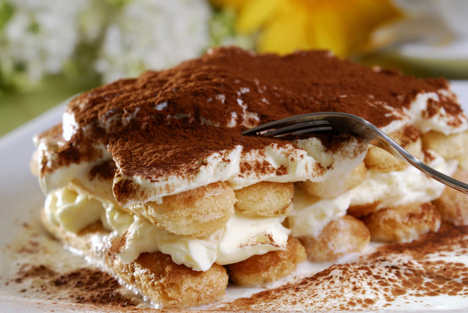 Hausgemachtes Tiramisu mit Mascarpone und Kakao