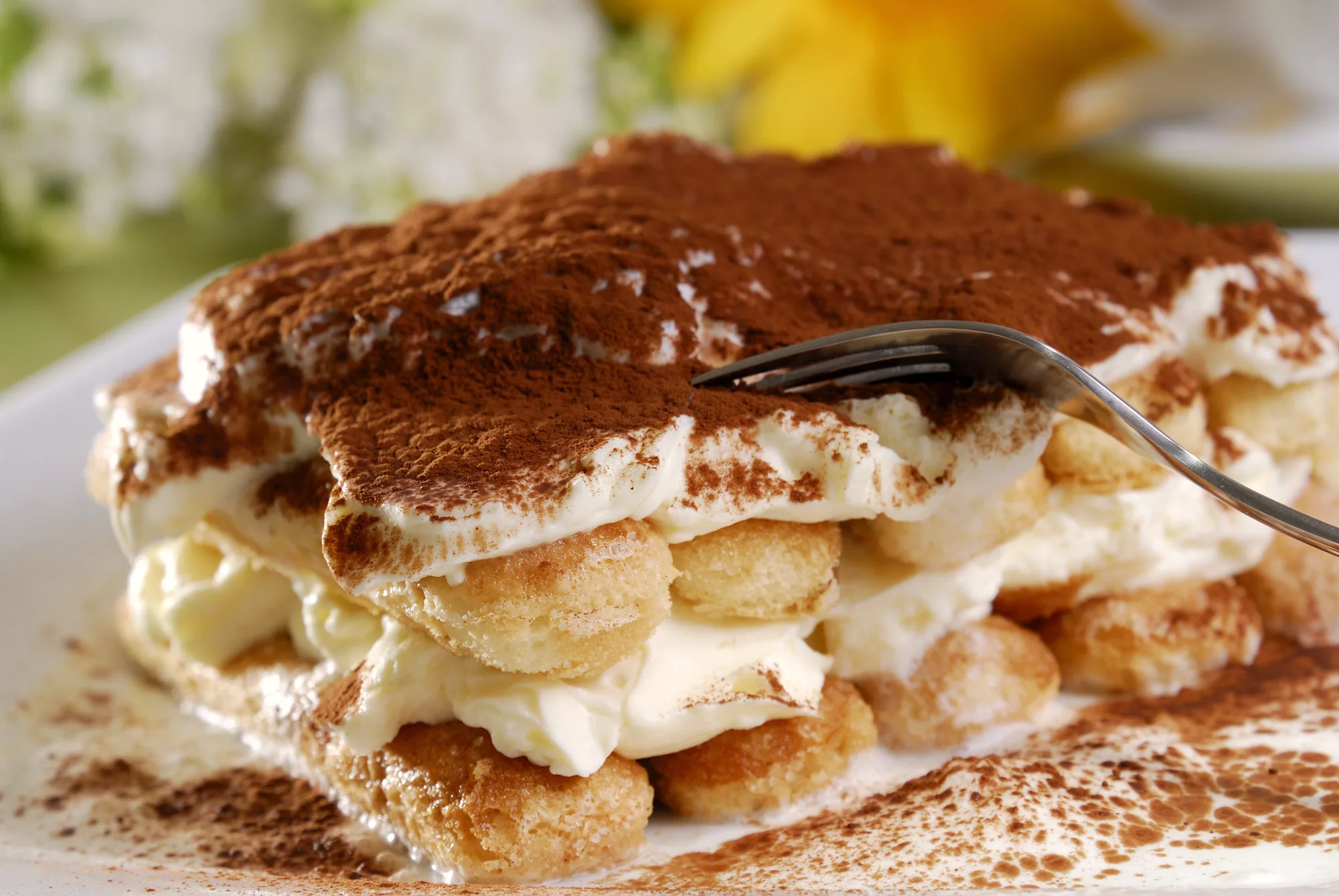 Hausgemachtes Tiramisu mit Mascarpone und Kakao